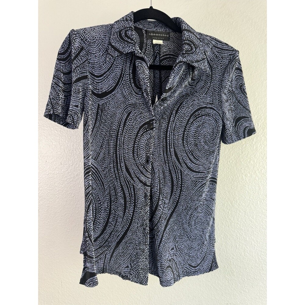 Connected Apparel Vintage Open Back Short Sleeve Purple and Black Size 6